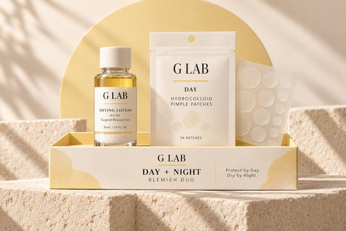 G Lab Day + Night Blemish Duo: drying lotion and hydrocolloid pimple patches